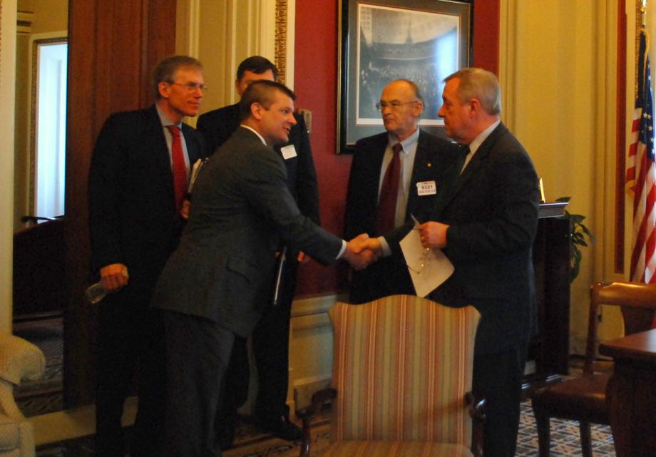 Durbin met with members of the Will County Center for Economic Development to discuss regional transportation issues.